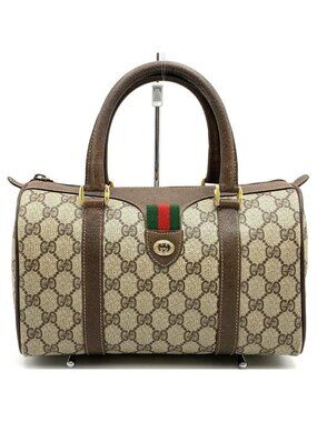 Gucci Vintage GG Supreme Boston Bag Brown Sherry